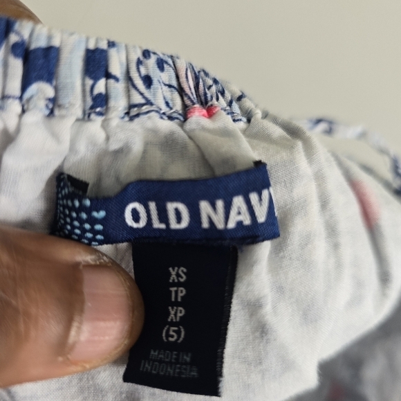 Old Navy Girls Romper Jumpsuit Size 5 (XS) Pink Blue Sleveless Tie Shoulder - Picture 7 of 9